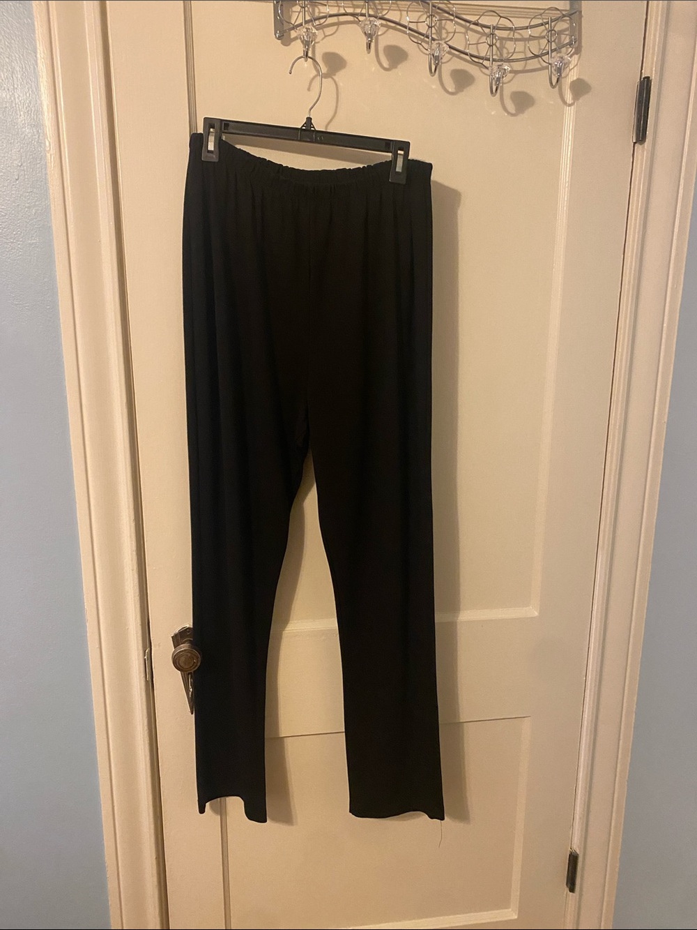 bryn Walker Black Elastic Waist Straight Pants